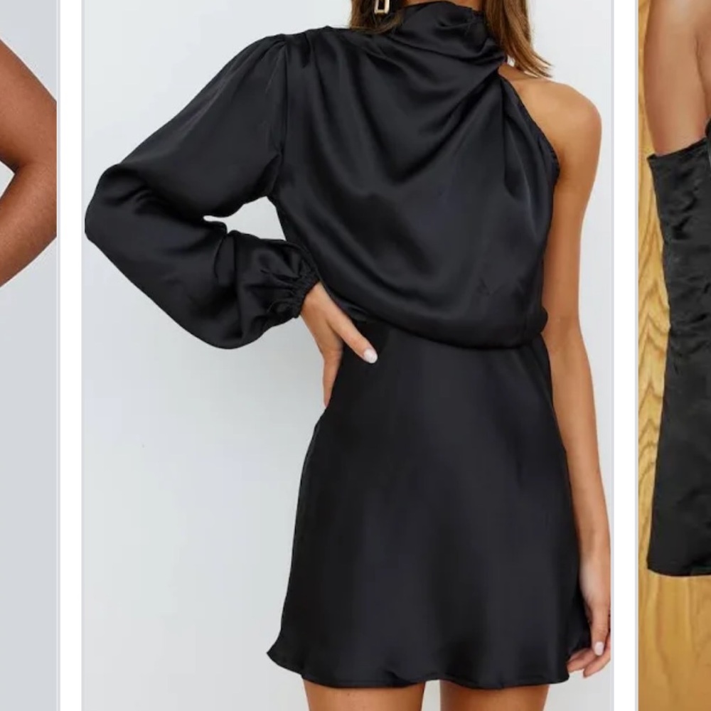 Hello Molly Black One-Shoulder Cocktail Dress